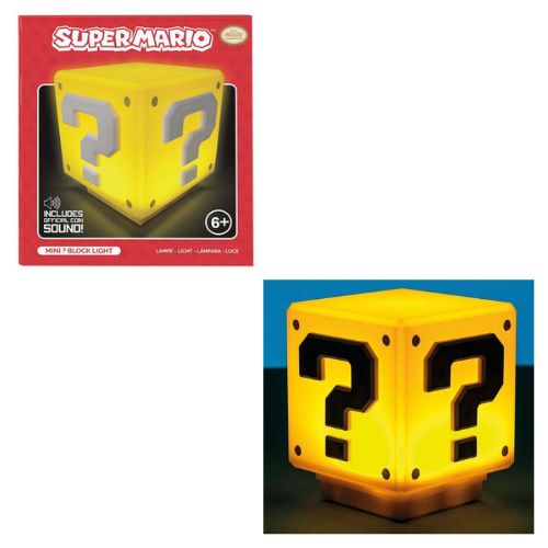 PALADONE – SUPER MARIO Mini Question Block SquishyGlo Lampada Ricaricabile cm (In box cm)…x6…x12